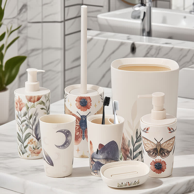 Set di accessori da bagno a forma di fungo a forma di farfalla (6 pezzi) - image 2