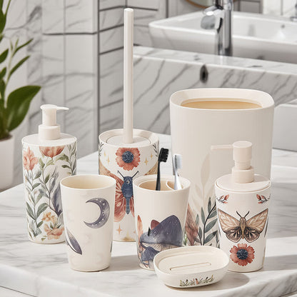 Set di accessori da bagno a forma di fungo a forma di farfalla (6 pezzi) - image 2