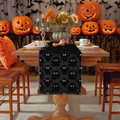 Runner da tavolo ricamato con fantasma di peluche di Halloween - Nero - 35cm x 330cm - image 8