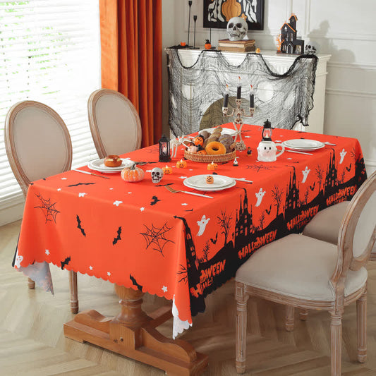 Tovaglia con stampa di fantasmi del castello infestato di Halloween - Rettangolo - 150cm x 300cm - image 1