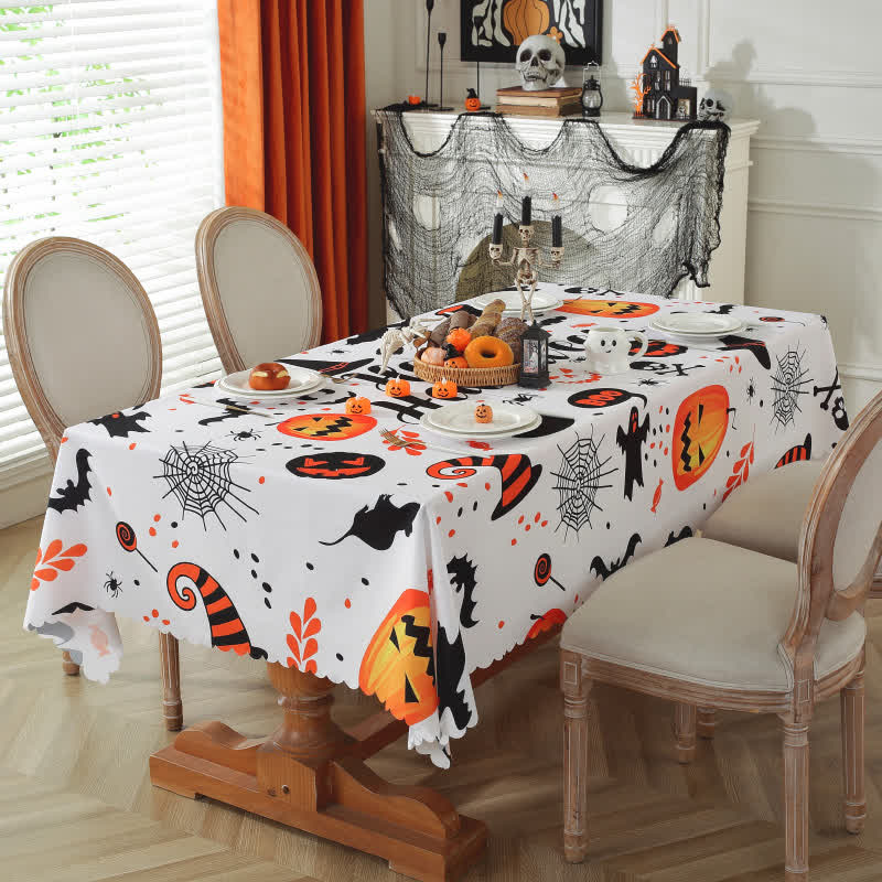 Tovaglia con stampa di zucca di Halloween e fantasma - Rettangolo - 150cm x 300cm - image 1