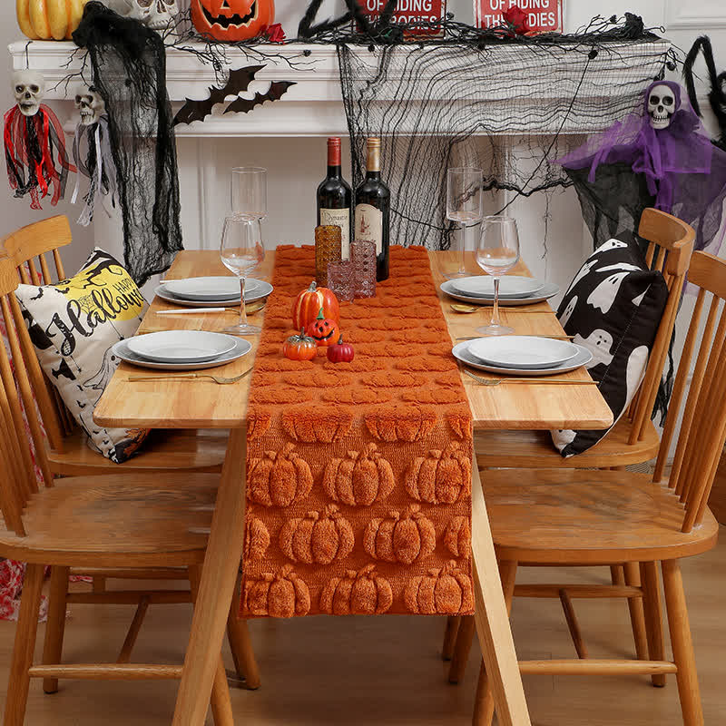 Runner da tavolo trapuntato 3D a forma di zucca di Halloween - Caramello - 33cm x 275cm - image 7