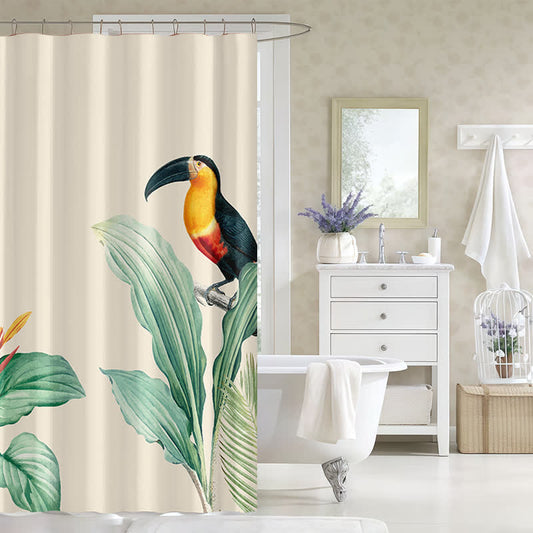 Tenda da doccia impermeabile con fenicottero singolo - 180cm x 200cm - image 1