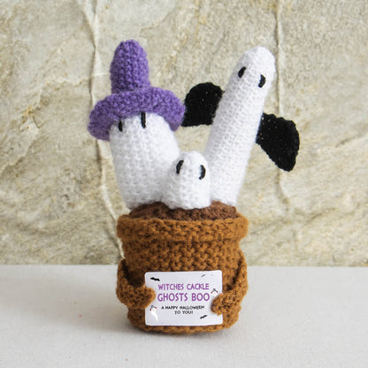 Ornamento di Halloween con pianta in vaso all'uncinetto - Fantasma - 3 pezzi - 16*6cm - image 10