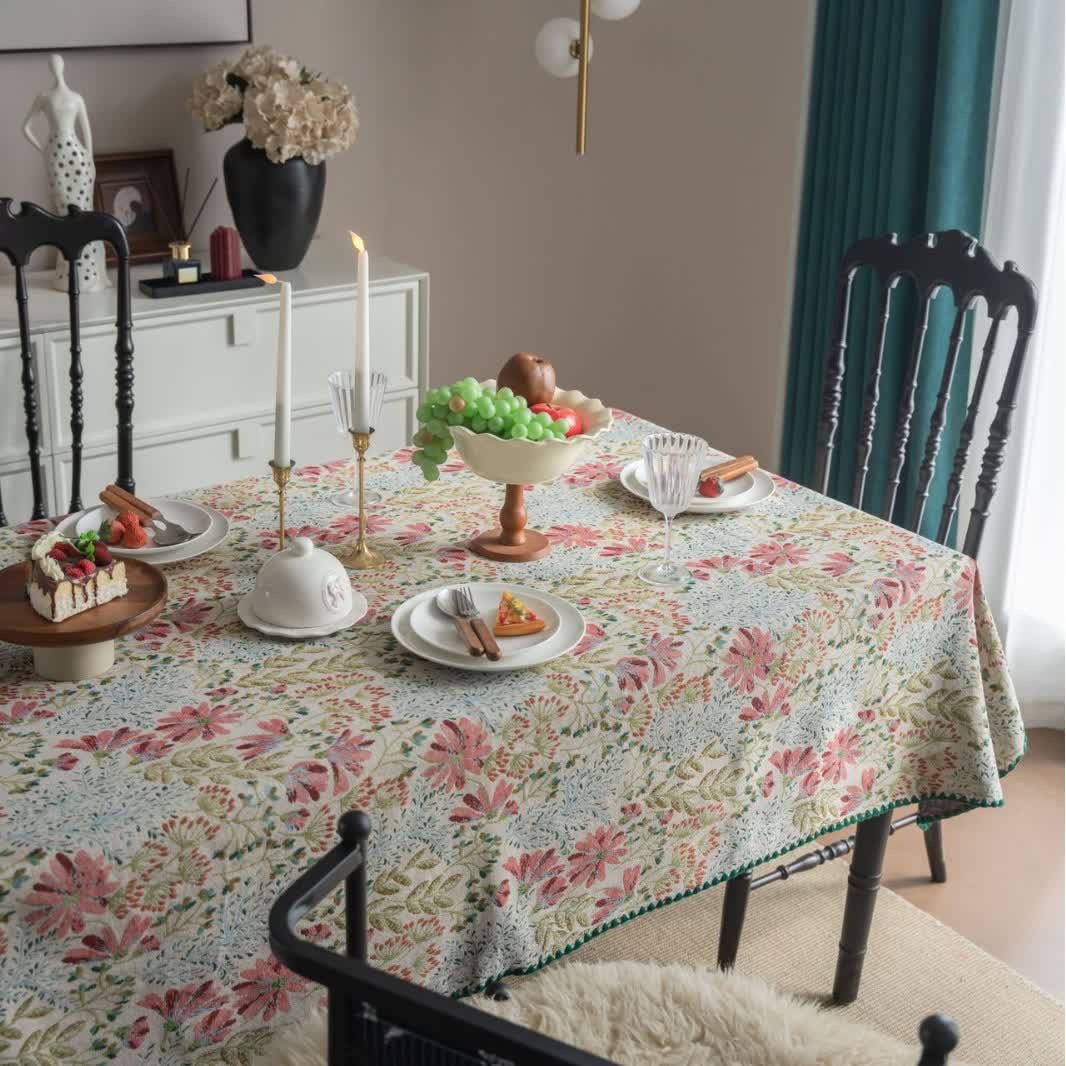 Tovaglia vintage in jacquard rosa giglio - image 3