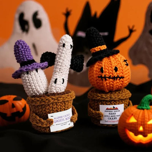 Ornamento di Halloween con pianta in vaso all'uncinetto - image 1