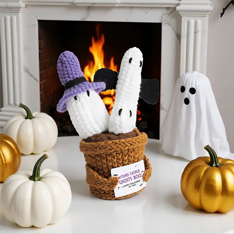 Ornamento di Halloween con pianta in vaso all'uncinetto - image 8