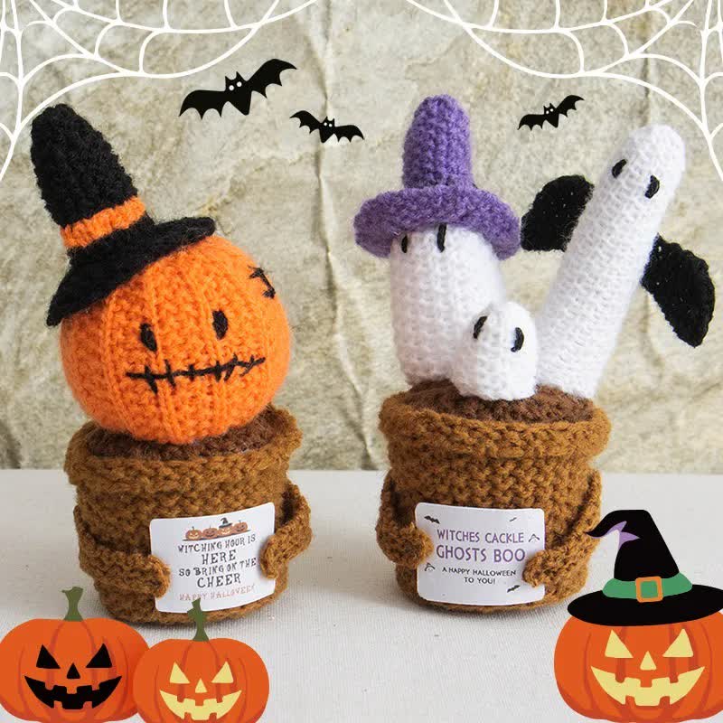Ornamento di Halloween con pianta in vaso all'uncinetto - image 2