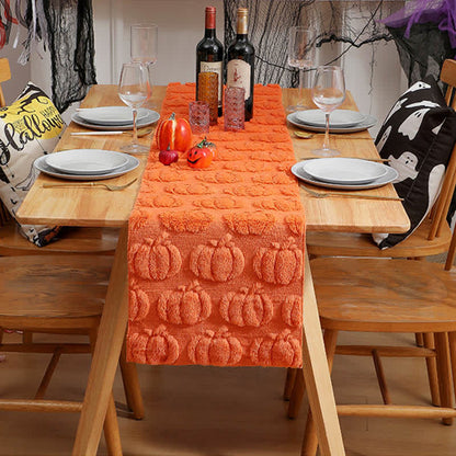 Runner da tavolo trapuntato 3D a forma di zucca di Halloween - image 3