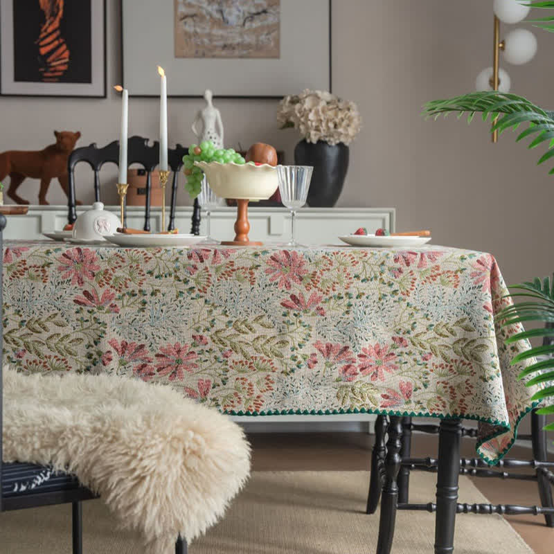 Tovaglia vintage in jacquard rosa giglio - Girare - 152cm x 152cm - image 1