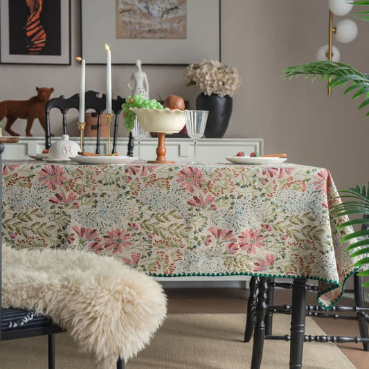 Tovaglia vintage in jacquard rosa giglio - Girare - 152cm x 152cm - image 1