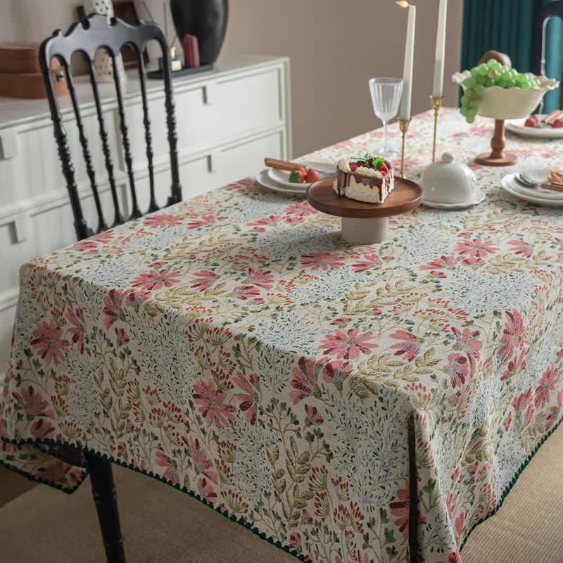 Tovaglia vintage in jacquard rosa giglio - image 4