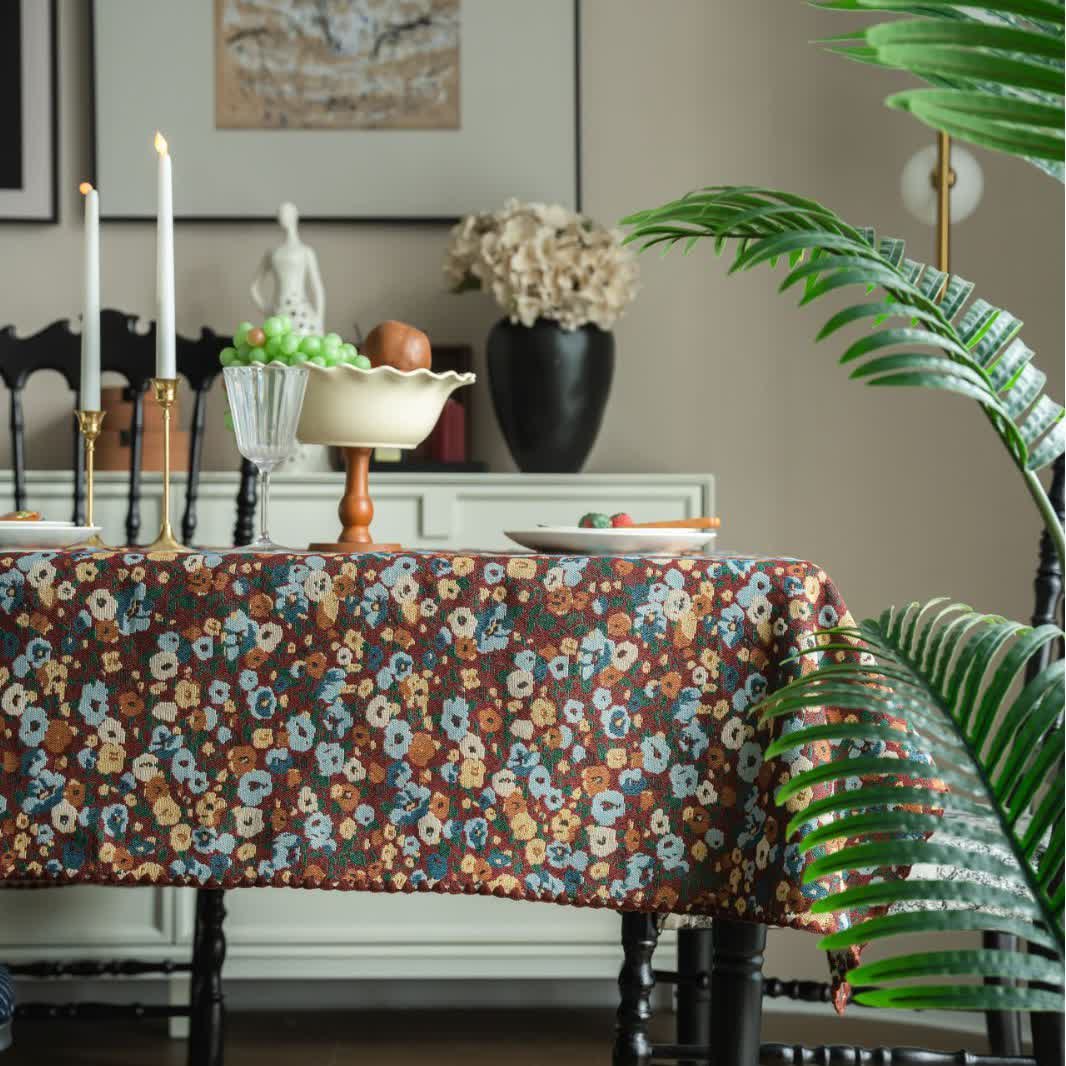 Tovaglia jacquard con motivo floreale retrò - Rettangolo - 140cm x 260cm - image 1