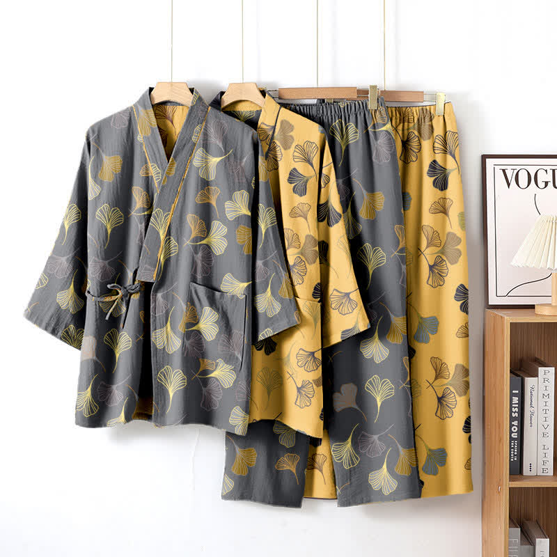 Completo da salotto in kimono di garza di cotone Ginkgo - image 3