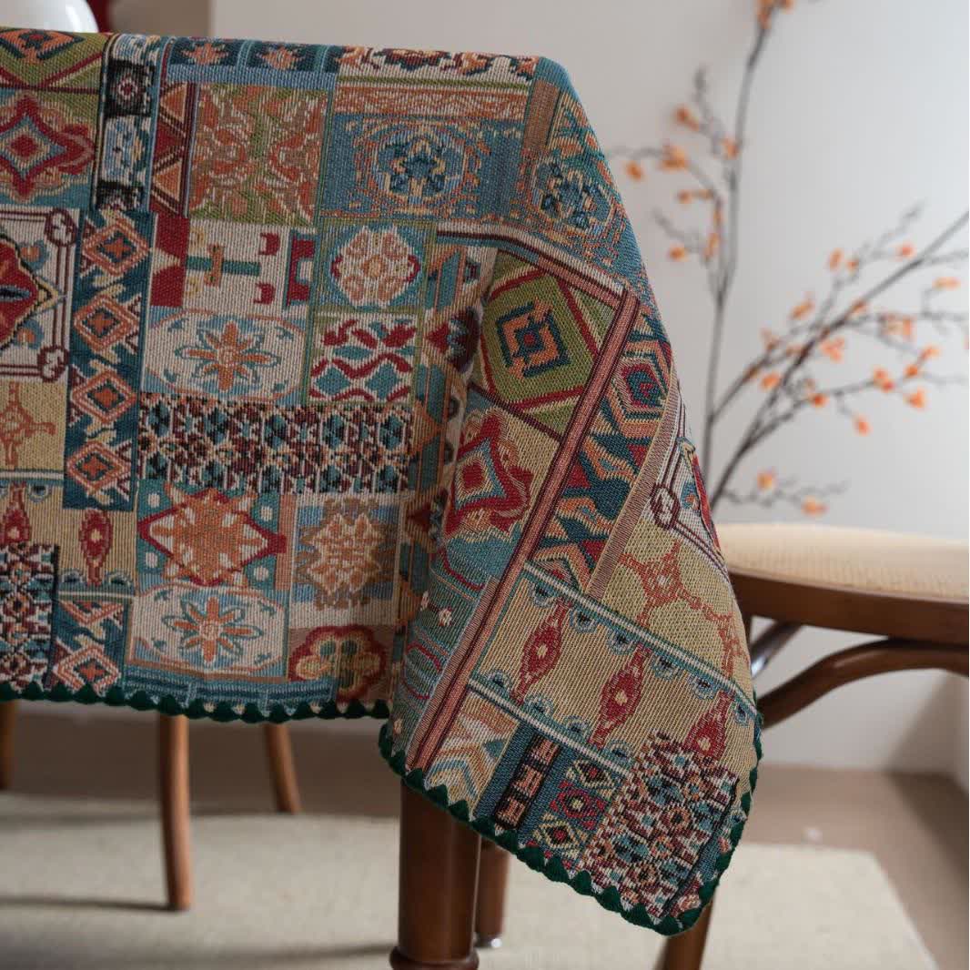 Tovaglia jacquard con motivo tribale boho - image 6