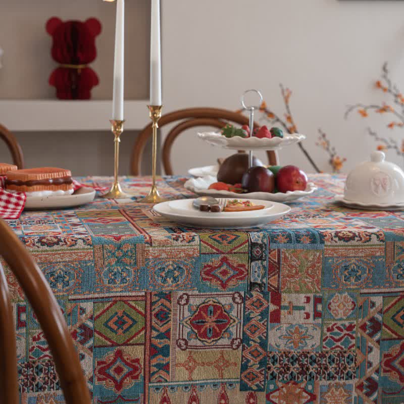Tovaglia jacquard con motivo tribale boho - image 5
