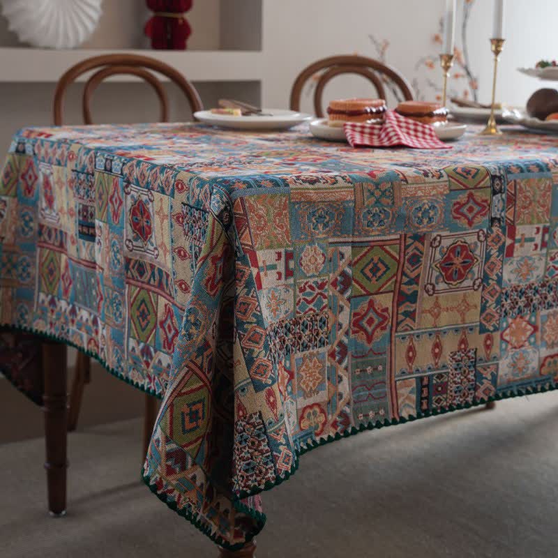 Tovaglia jacquard con motivo tribale boho - image 4