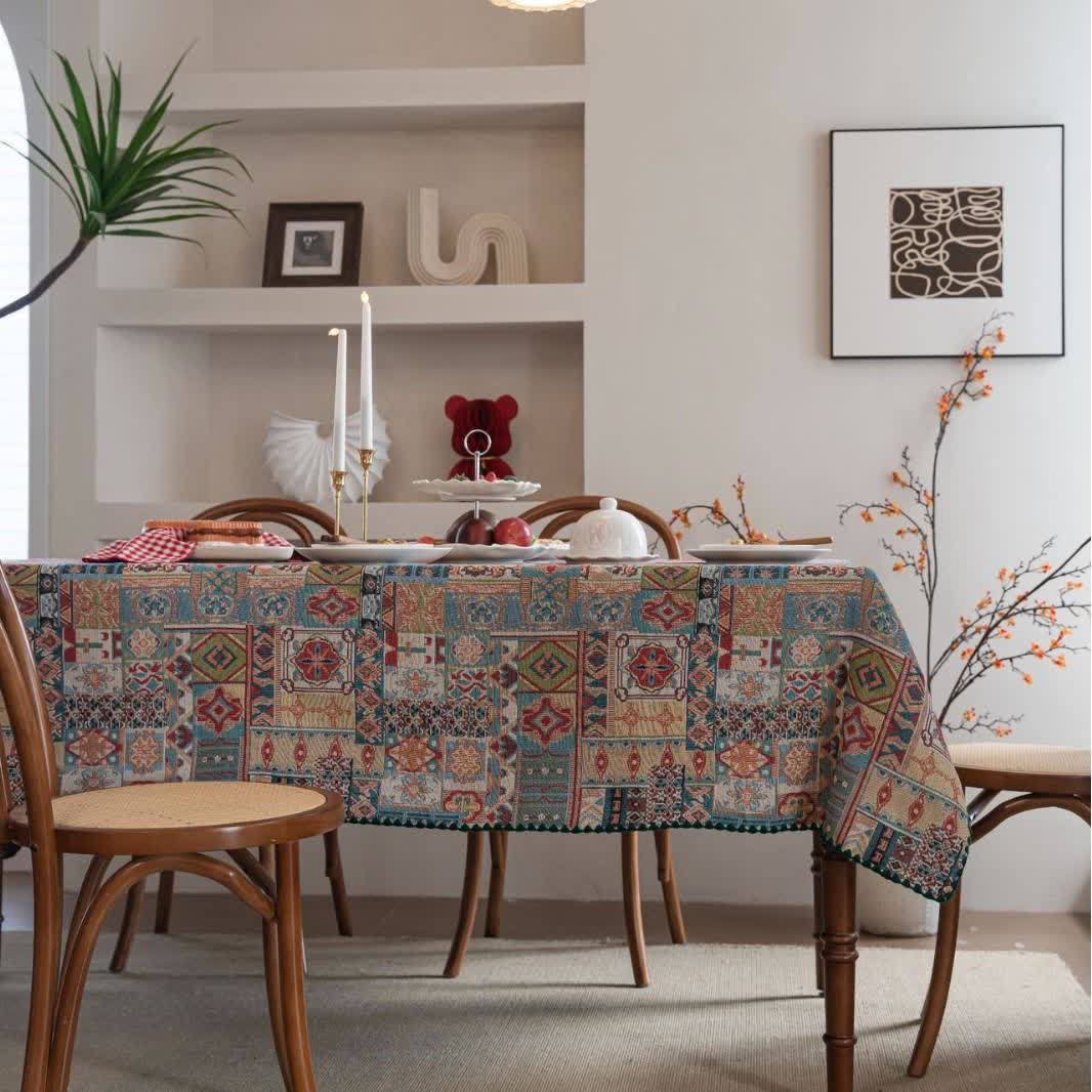 Tovaglia jacquard con motivo tribale boho - image 2