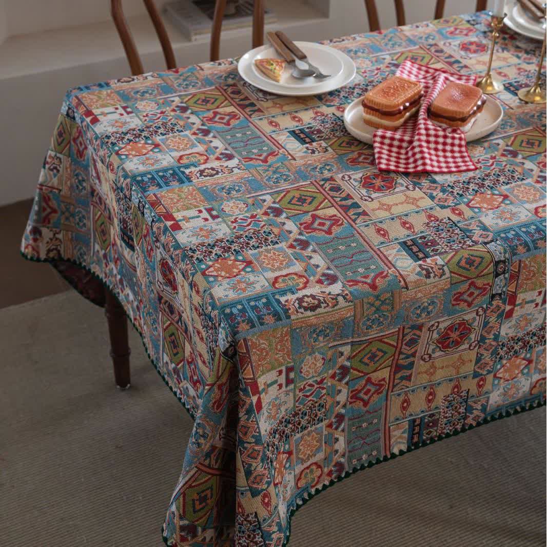 Tovaglia jacquard con motivo tribale boho - image 3