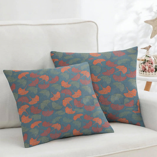 Federe quadrate in jacquard di garza di cotone Ginkgo (2 pezzi) - 45cm x 45cm - image 1