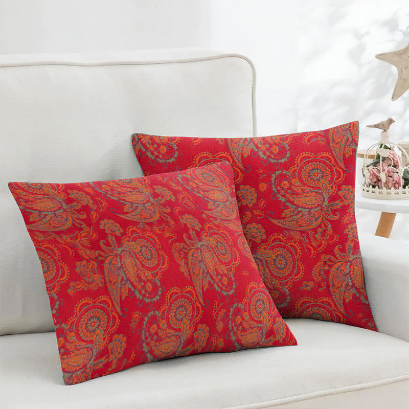 Federe quadrate in jacquard di cotone con stampa Paisley (2 pezzi) - 45cm x 45cm - image 1