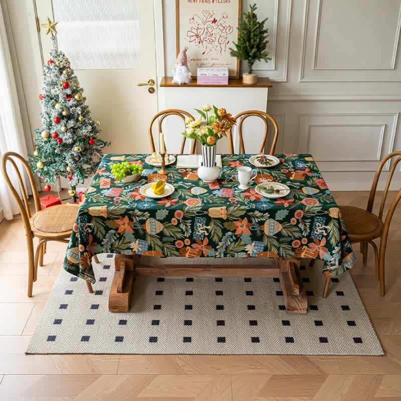 Tovaglia jacquard con stampa floreale e vegetale - image 3