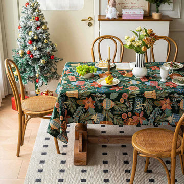 Tovaglia jacquard con stampa floreale e vegetale - 140cm x 260cm - image 1
