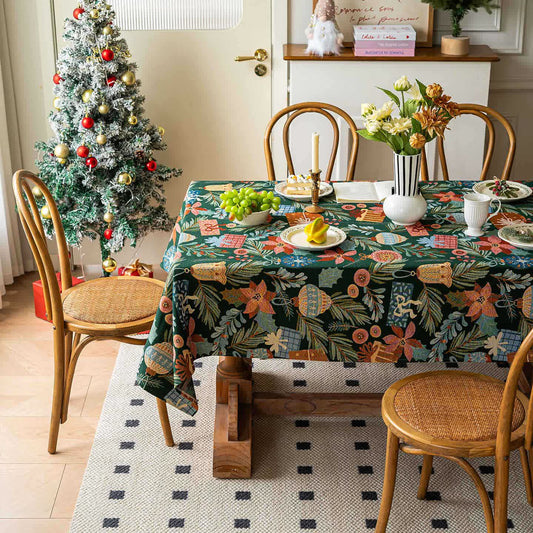 Tovaglia jacquard con stampa floreale e vegetale - 140cm x 260cm - image 1