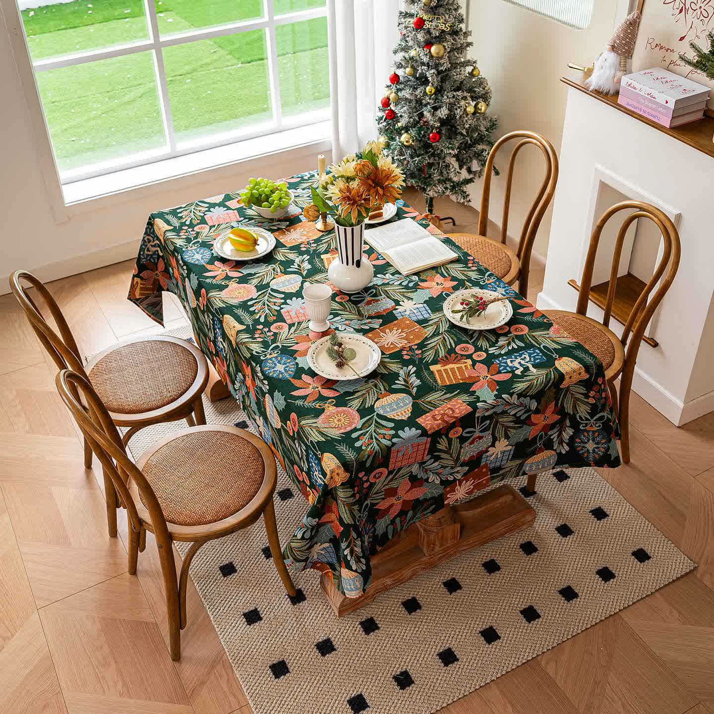 Tovaglia jacquard con stampa floreale e vegetale - image 2