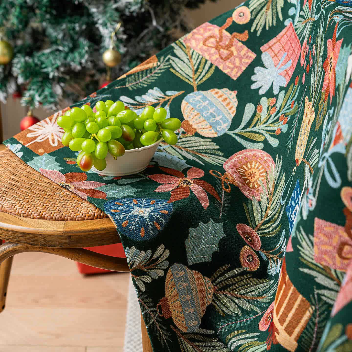 Tovaglia jacquard con stampa floreale e vegetale - image 7
