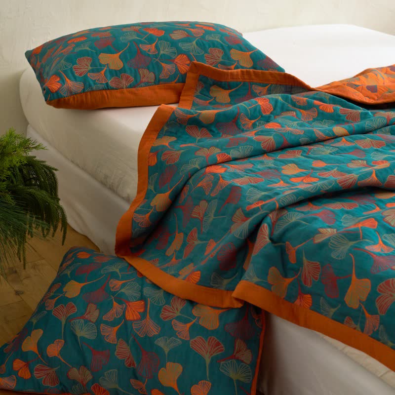 Trapunta in cotone biologico Ginkgo Biloba - image 6