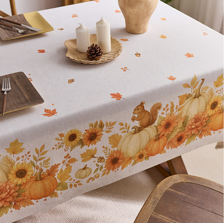 Tovaglia impermeabile con motivo girasole e zucca - image 5