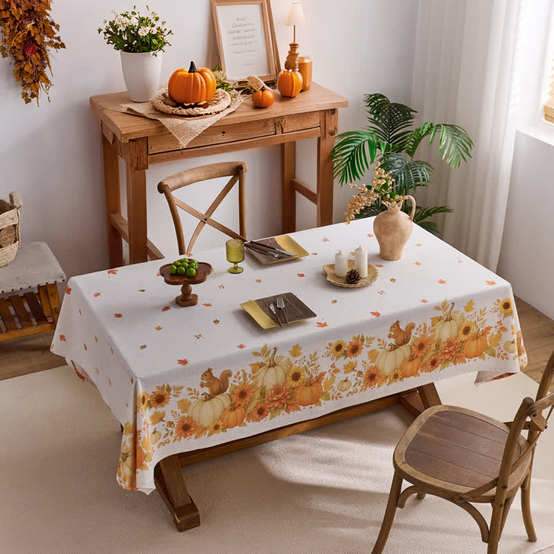 Tovaglia impermeabile con motivo girasole e zucca - image 3