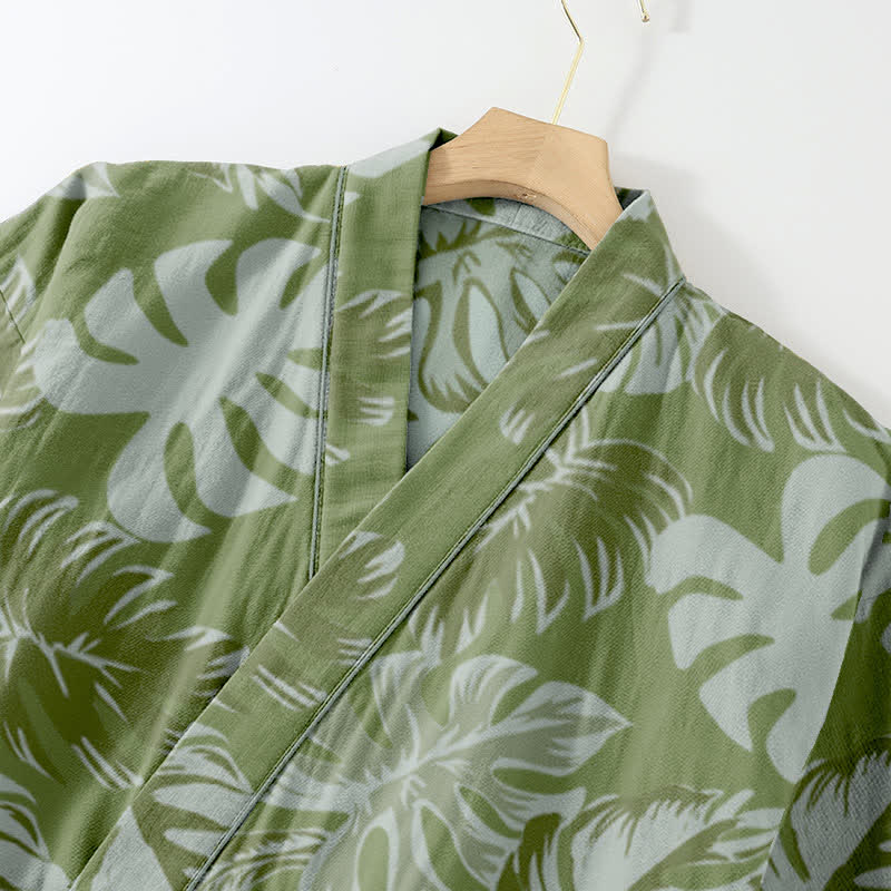 Completo da salotto in kimono di garza di cotone Monstera - image 3