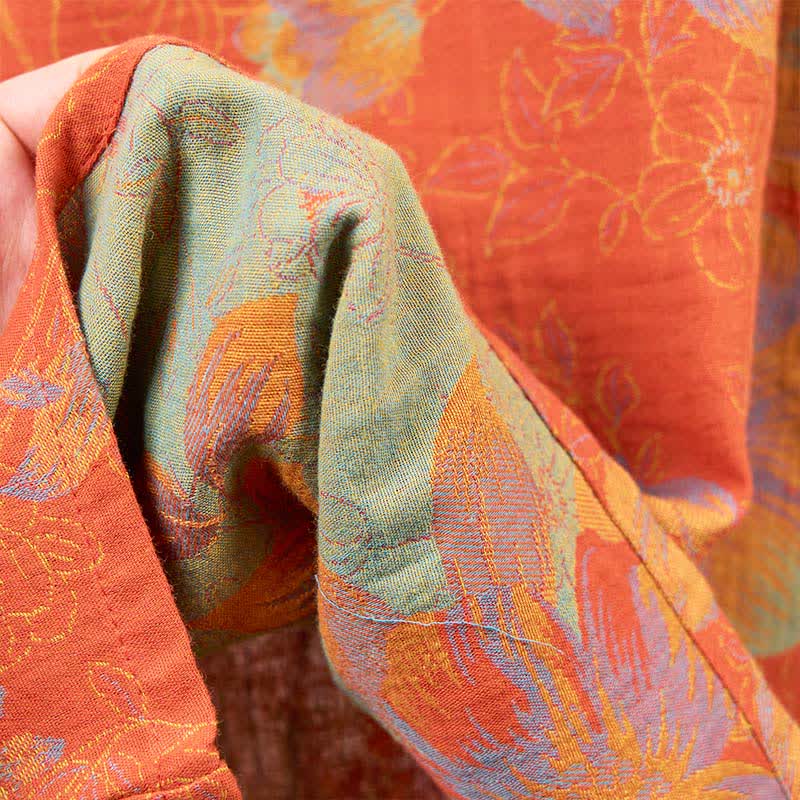 Camicia da notte vintage in garza di cotone con fiori di pesco - image 7
