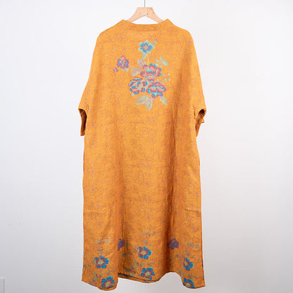 Camicia da notte vintage in garza di cotone con fiori di pesco - image 3