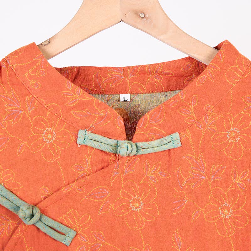 Camicia da notte vintage in garza di cotone con fiori di pesco - image 6
