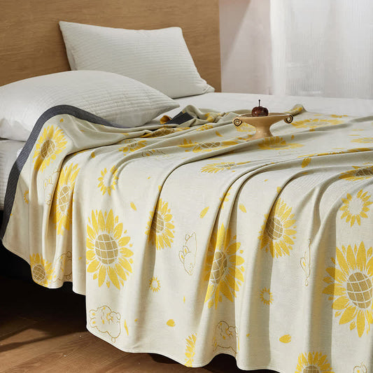 Copriletto rinfrescante con coniglio e girasole - Matrimoniale - image 1