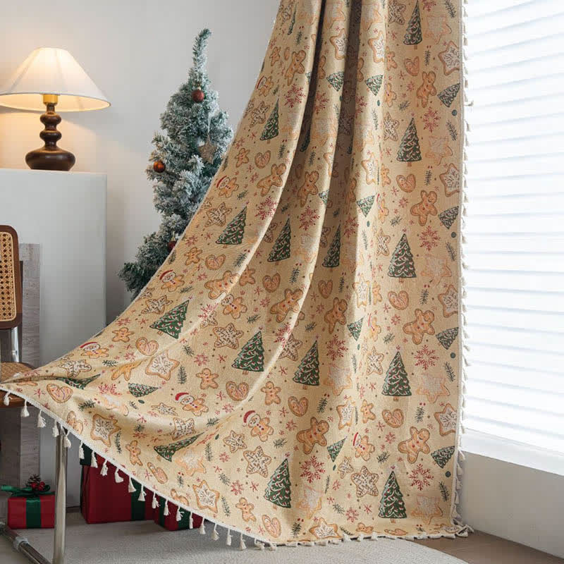 Tenda natalizia a forma di omino di pan di zenzero - Tasca per asta - 150cm x 260cm - image 1