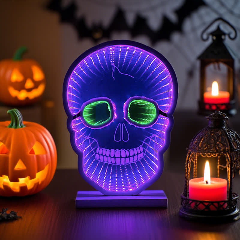 Luci a forma di teschio di Halloween con supporto - image 2