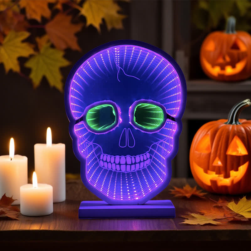 Luci a forma di teschio di Halloween con supporto - image 1