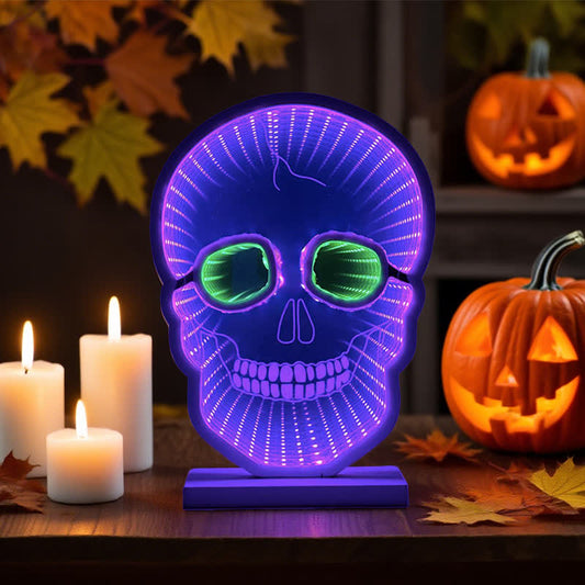 Luci a forma di teschio di Halloween con supporto - image 1