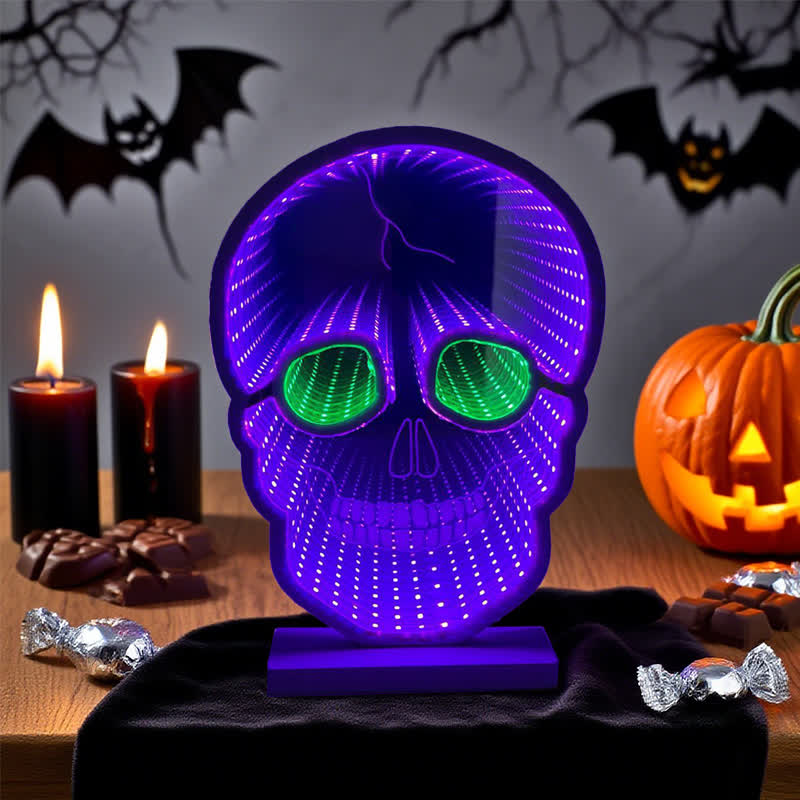 Luci a forma di teschio di Halloween con supporto - image 4