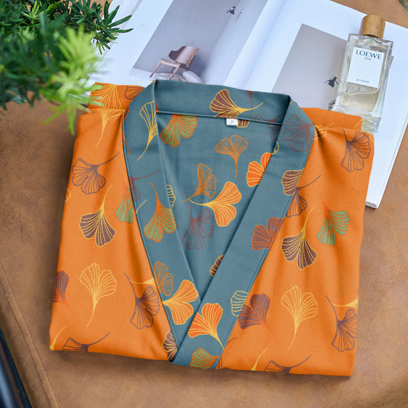 Kimono in garza di cotone Ginkgo Biloba - image 10