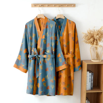 Kimono in garza di cotone Ginkgo Biloba - image 1