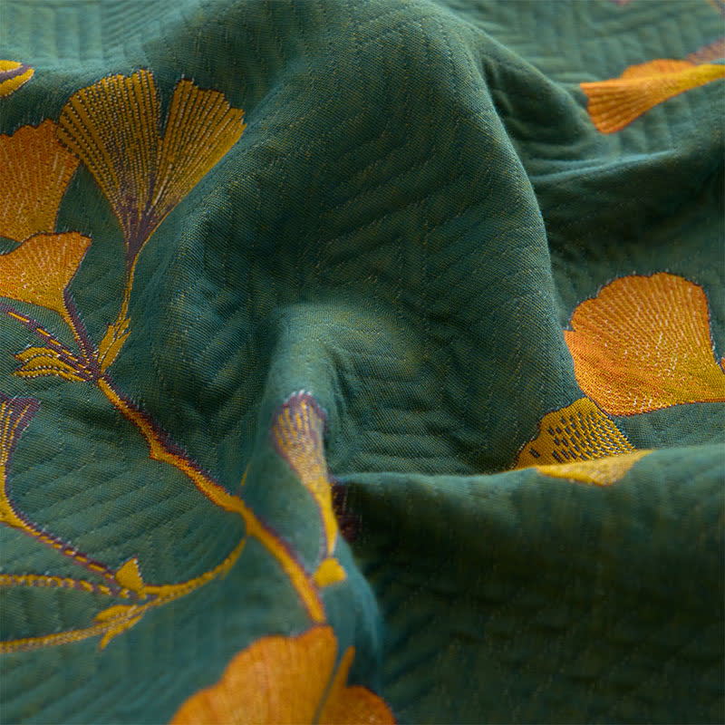 Lenzuolo con angoli in cotone con foglie di ginkgo grande - image 11
