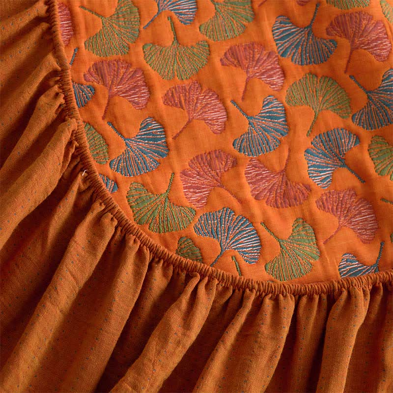 Lenzuolo con angoli in garza di cotone jacquard Ginkgo - image 7