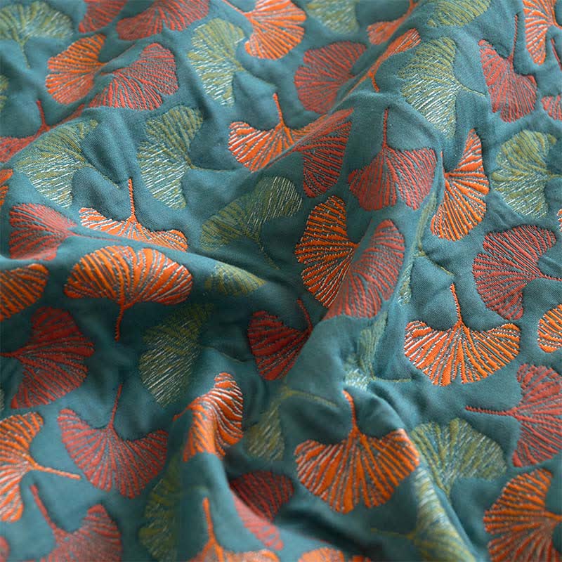Lenzuolo con angoli in garza di cotone jacquard Ginkgo - image 6