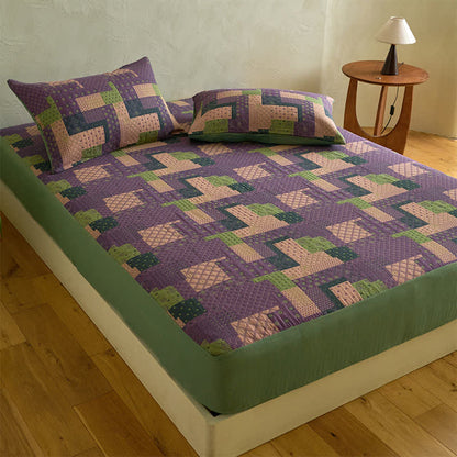 Lenzuolo con angoli in garza di cotone patchwork jacquard - image 2