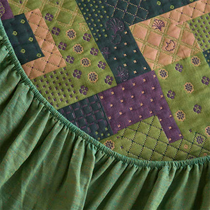 Lenzuolo con angoli in garza di cotone patchwork jacquard - image 9